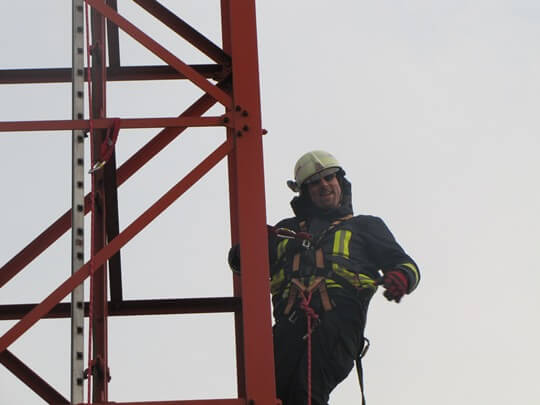 Robert Reblitz klettern den HR Turm in Weiskirchen